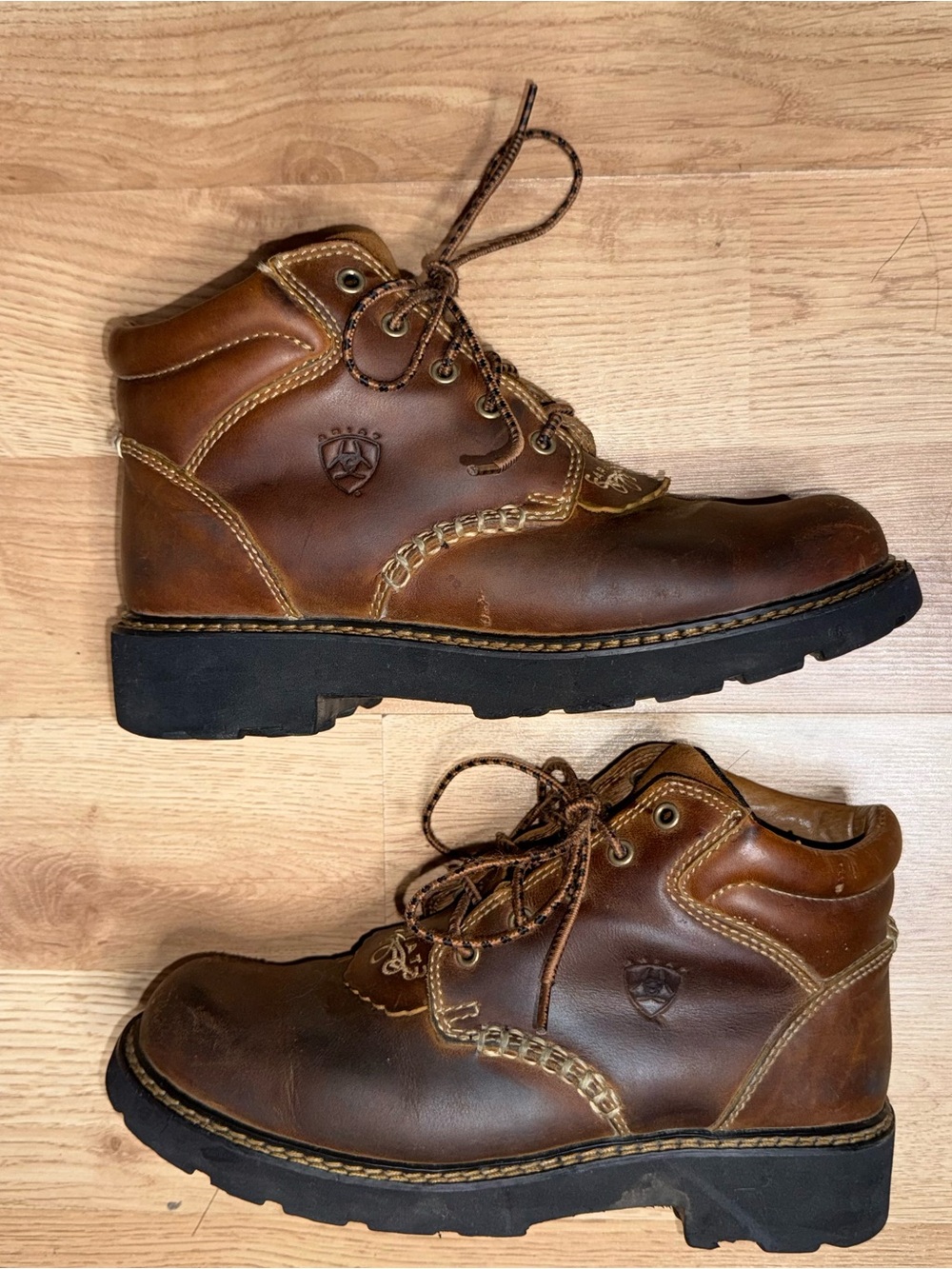 Ariat Brown Lace-Up Leather Work Boots